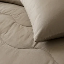 Lazy Dekbed Zonder Overtrek met Instopstrook - Katoen - Taupe