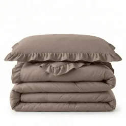 Lazy Dekbed Zonder Overtrek Ruffles - Taupe