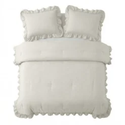 Lazy Dekbed Zonder Overtrek Ruffles - Off White