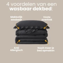 Lazy Dekbed Zonder Overtrek Ruffles - Antraciet