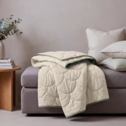 Lazy Dekbed Zonder Overtrek - Taupe/Groen