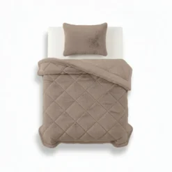 Lazy Dekbed Zonder Overtrek - Teddy Fur - Taupe