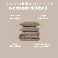 Lazy Dekbed Zonder Overtrek - Teddy Fur - Taupe