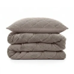 Lazy Dekbed Zonder Overtrek - Teddy - Taupe/Grijs