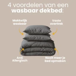 Lazy Dekbed Zonder Overtrek - Uni - Antraciet