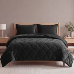 Lazy Dekbed Zonder Overtrek - Velvet - Zwart