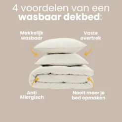 Lazy Dekbed Zonder Overtrek - Velvet - Beige/Off White