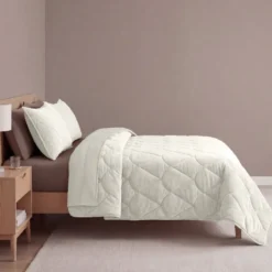 Lazy Dekbed Zonder Overtrek - Velvet - Beige/Off White