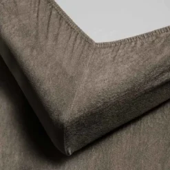 Splittopper Hoeslaken - Badstof - Taupe