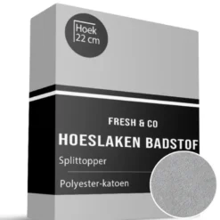 Splittopper Hoeslaken - Badstof - Grijs