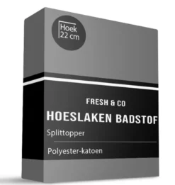 Splittopper Hoeslaken - Badstof - Grijs