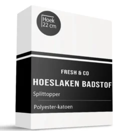Splittopper Hoeslaken - Badstof - Grijs