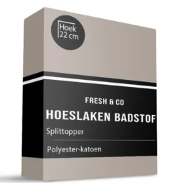 Splittopper Hoeslaken - Badstof - Grijs