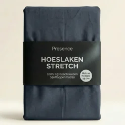 Splittopper Hoeslaken - Egyptisch Katoen Stretch - Navy