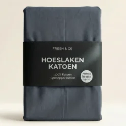 Splittopper Hoeslaken - Katoen - Navy
