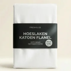 Splittopper Hoeslaken Katoen Flanel - Wit