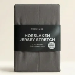 Splittopper Hoeslaken - Katoen Jersey Stretch - Antraciet
