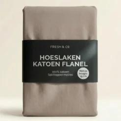 Splittopper Hoeslaken Katoen Flanel - Taupe