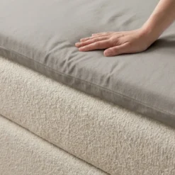 Splittopper Hoeslaken Katoen Flanel - Taupe