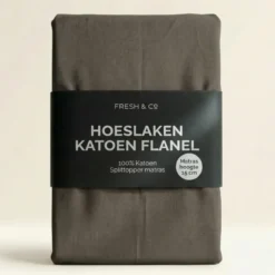 Splittopper Hoeslaken - Katoen Flanel - Antraciet