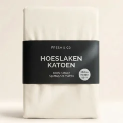 Splittopper Hoeslaken - Katoen - Crème