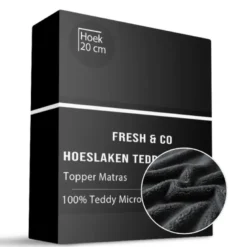 Teddy Dekbedovertrek + Hoeslaken - Antraciet
