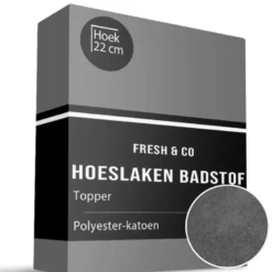 Topper Hoeslaken - Badstof - Antraciet