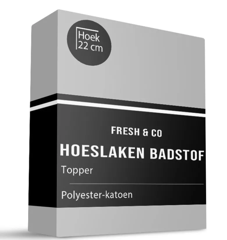 Topper Hoeslaken - Badstof - Lichtgrijs