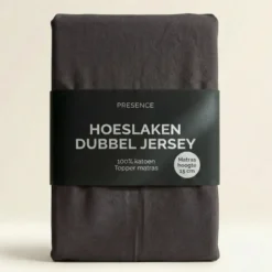 Topper Hoeslaken - Katoen Dubbel Jersey - Antraciet