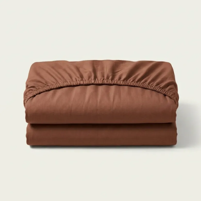 Topper Hoeslaken - Katoen Dubbel Jersey - Cognac