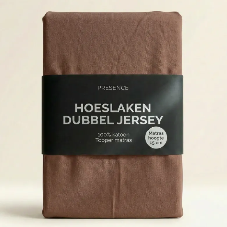 Topper Hoeslaken - Katoen Dubbel Jersey - Cognac