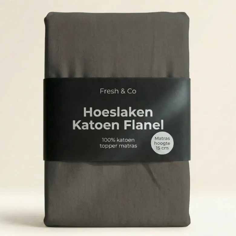 Topper Hoeslaken - Katoen Flanel - Antraciet