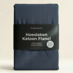 Topper Hoeslaken - Katoen Flanel - Navy