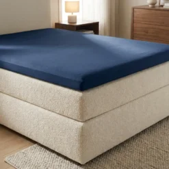 Topper Hoeslaken - Katoen Flanel - Navy
