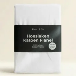 Topper Hoeslaken Katoen Flanel - Wit