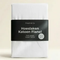 Topper Hoeslaken - Katoen Flanel - Wit