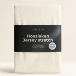 Topper Hoeslaken - Katoen Jersey Stretch - Crème