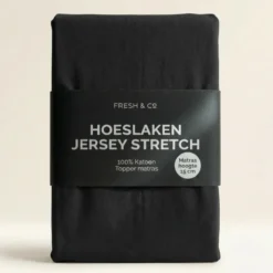 Topper Hoeslaken - Katoen Jersey Stretch - Zwart