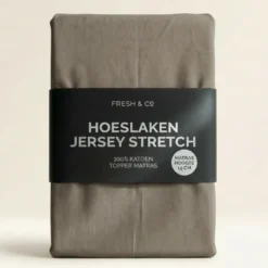 Topper Hoeslaken - Katoen Jersey Stretch - Truffel