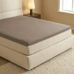 Topper Hoeslaken - Katoen - Taupe
