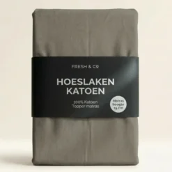 Topper Hoeslaken - Katoen - Truffel